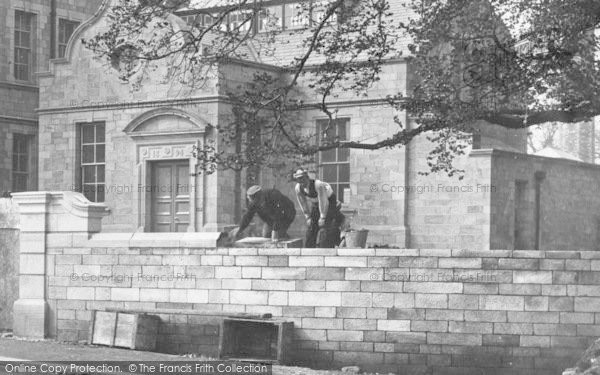 Photo of Lancaster, Building A Wall, The Infirmary 1896