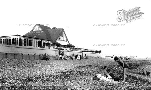 Photo of Lancing, The Beach And Mermaid Cafe c.1960