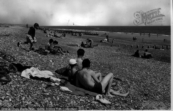 Photo of Lancing, The Beach c.1955