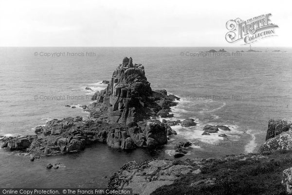 Photo of Land's End, Armed Knight Rocks And Longship Light 1890