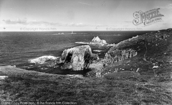 Photo of Land's End, Enys Dodman And Longships Lighthouse c.1955