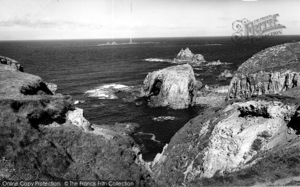 Photo of Land's End, Enys Dodman And Longships Lighthouse c.1955