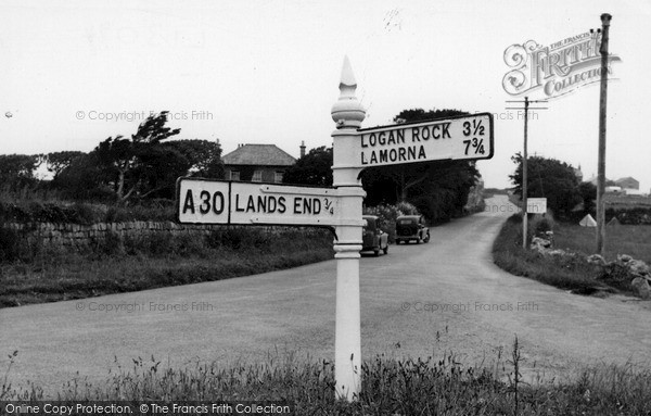 Photo of Land's End, First And Last Signpost In England c.1955
