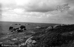 Longship Lighthouse From Cliff Top c.1955, Land's End