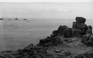 Longships From The Last Rocks In England c.1955, Land's End