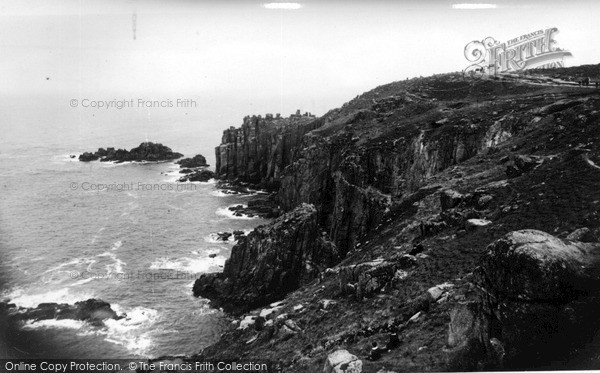 Photo of Land's End, Rough Seas c.1955