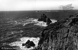 The Armed Knights And Longship Lighthouse c.1955, Land's End