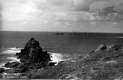 The Armed Knights And Longship Lighthouse c.1955, Land's End