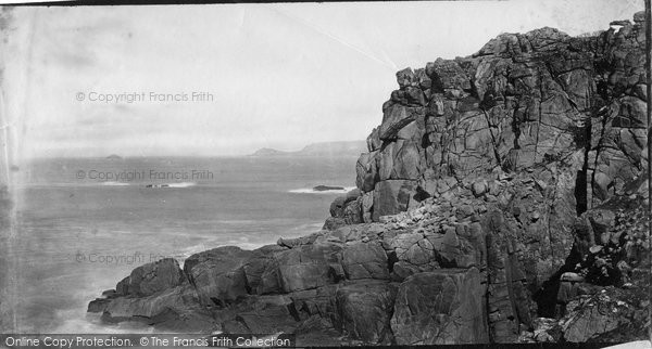 Photo of Land's End, Tol Ped Maen Due c.1871