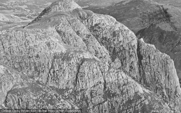Photo of Langdale Pikes, Loft And Gimmer Crags With Lake Windermere From Pike O'stickle c.1955