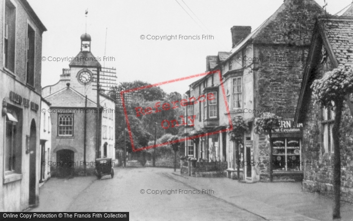 Photo of Laugharne, Market Street And Clock c.1955