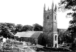 Launcells, St Swithin's Church 1906, Launcells Cross