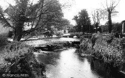 River Kensey And Priory Footbridge c.1955, Launceston