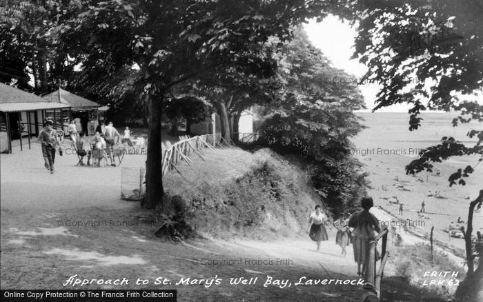 Photo of Lavernock, St Mary's Well Bay c.1960