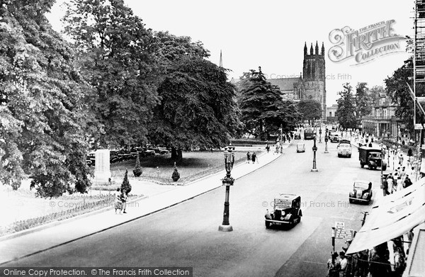 Photo of Leamington Spa, Lower Parade And All Saints' Church c.1950