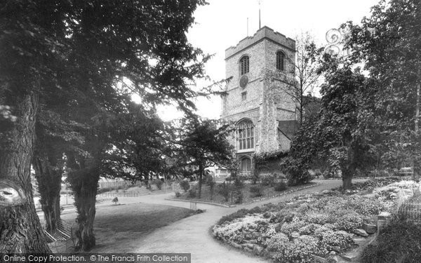 Photo of Leatherhead, Church Of St Mary And St Nicholas And Garden 1928