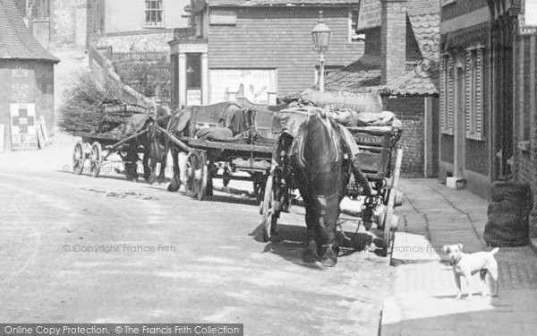 Photo of Leatherhead, Workhorses With Carts 1895
