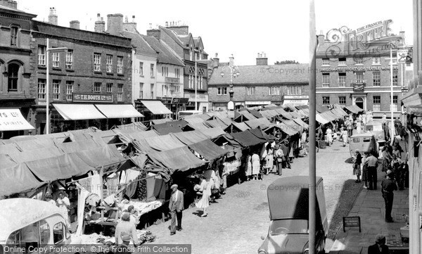 Photo of Leek, Market Place c.1955