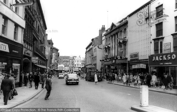 Photo of Leicester, Gallowtree Gate Towards Clock Tower c.1965