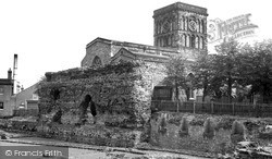 The Church Of St Nicholas And The Jewry Wall c.1955, Leicester