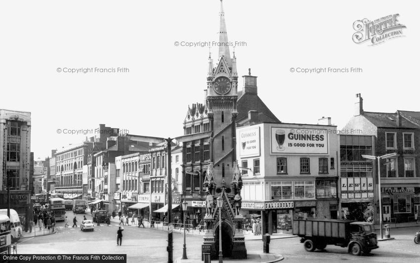 Leicester, the Clock Tower and Gallowtree Gate c1965