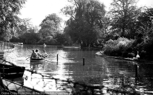 Photo of Leicester, The Lake, Abbey Park c.1955