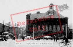 Town Hall And Market Place c.1955, Leigh