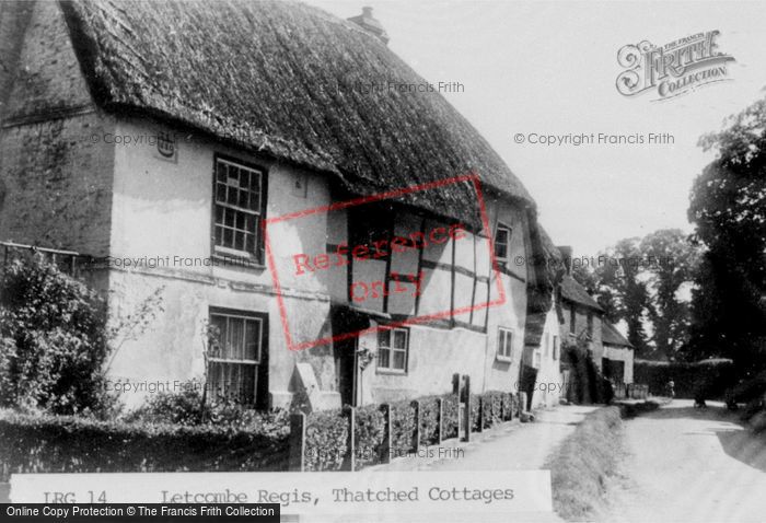 Photo of Letcombe Regis, Thatched Cottages c.1955