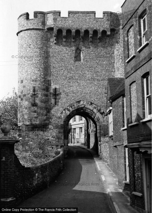 Photo of Lewes, Barbican Tower c.1955