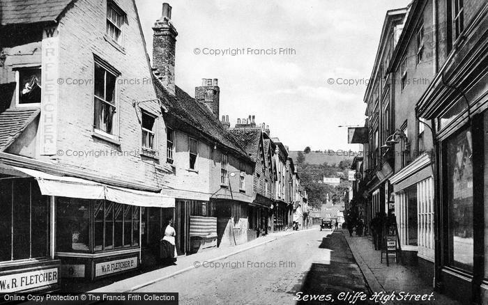 Photo of Lewes, Cliffe High Street c.1900