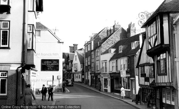 Photo of Lewes, High Street And 15th Century House c.1960