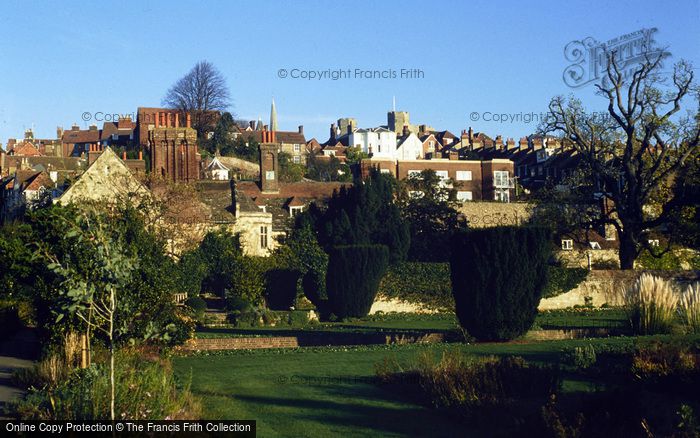 Photo of Lewes, Upper Town From Southover Grange Gardens c.1980