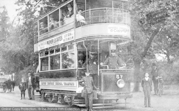 Photo of Leyton, District Council Tramcar 57 c.1910