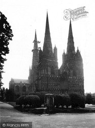 Cathedral West Front c.1955, Lichfield