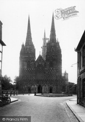 Cathedral West Front c.1955, Lichfield