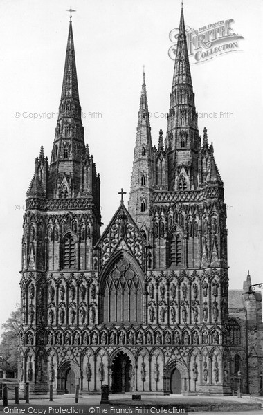 Photo of Lichfield, Cathedral West Front c.1965