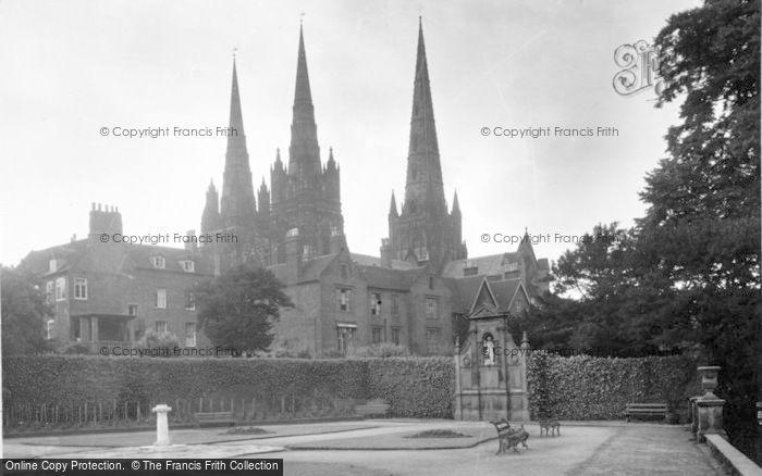Photo of Lichfield, Garden Of Remembrance And Cathedral c.1950