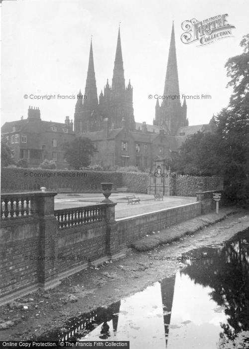 Photo of Lichfield, Minster Pool And Cathedral c.1950