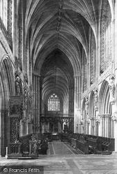 The Cathedral, Choir And Bishop's Throne c.1880, Lichfield