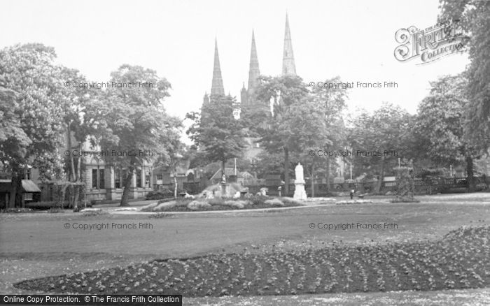Photo of Lichfield, The Cathedral From The Park c.1955