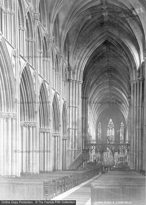 Photo of Lichfield, The Cathedral, Nave East c.1880