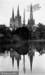 The Cathedral South West From Pool c.1884, Lichfield