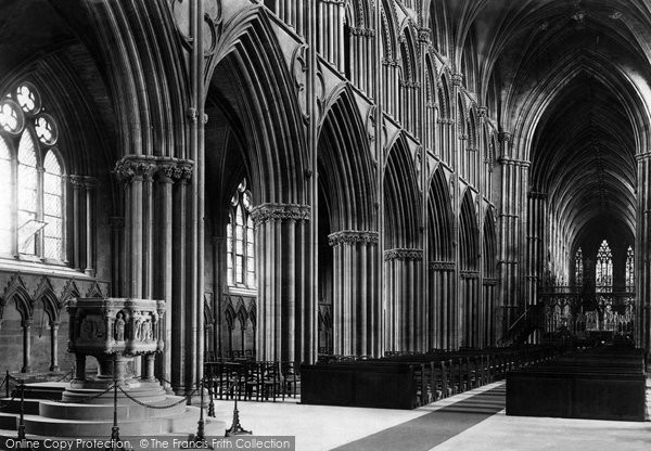 Photo of Lichfield, The Cathedral, The Nave c.1880