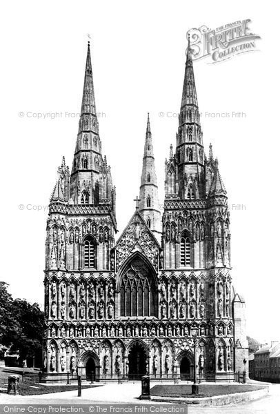 Photo of Lichfield, The Cathedral, West Front 1887