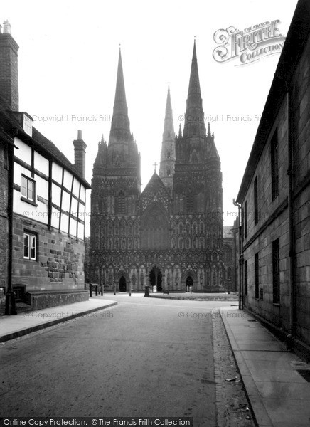 Photo of Lichfield, The Cathedral, West Front c.1955