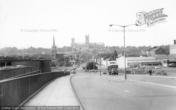 Photo of Lincoln, Broadgate And Roundabout c.1965