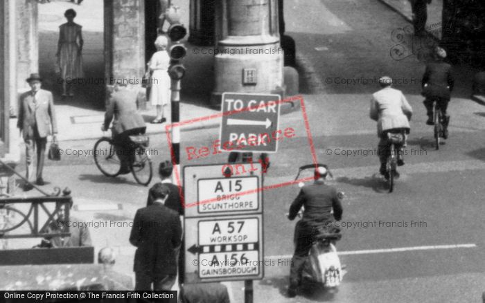 Photo of Lincoln, Busy Traffic, High Street c.1955