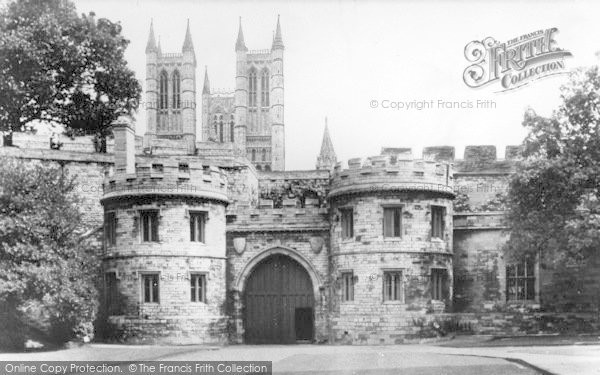 Photo of Lincoln, Castle Gateway And Cathedral c.1955