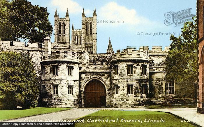 Photo of Lincoln, Castle Gateway And Cathedral c.1955
