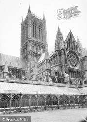 Cathedral, Central Tower From The Cloisters c.1965, Lincoln